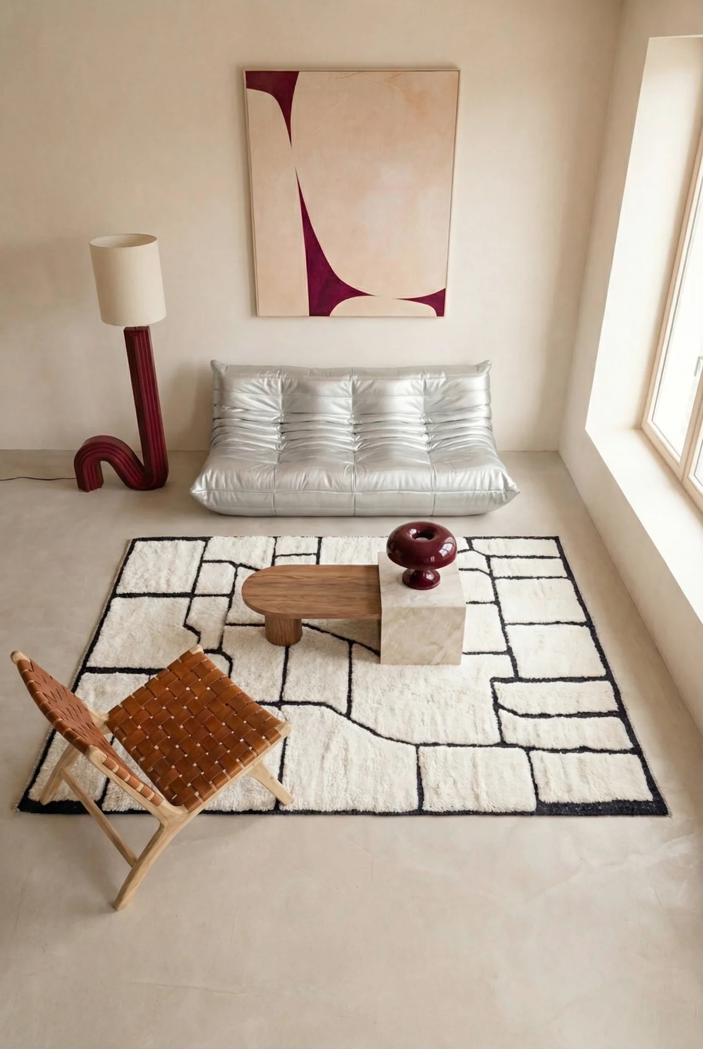 Tapis_berbere_salon_Tamazi-1096 M'rirt rug 214 x 313 cm - n°2345 - Image 1