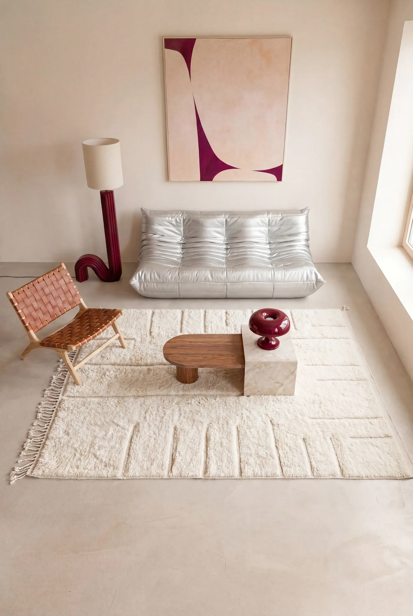 Tapis_berbere_salon_Tamazi-1150 M'rirt rug 206 x 333 cm - n°2216 - Image 1