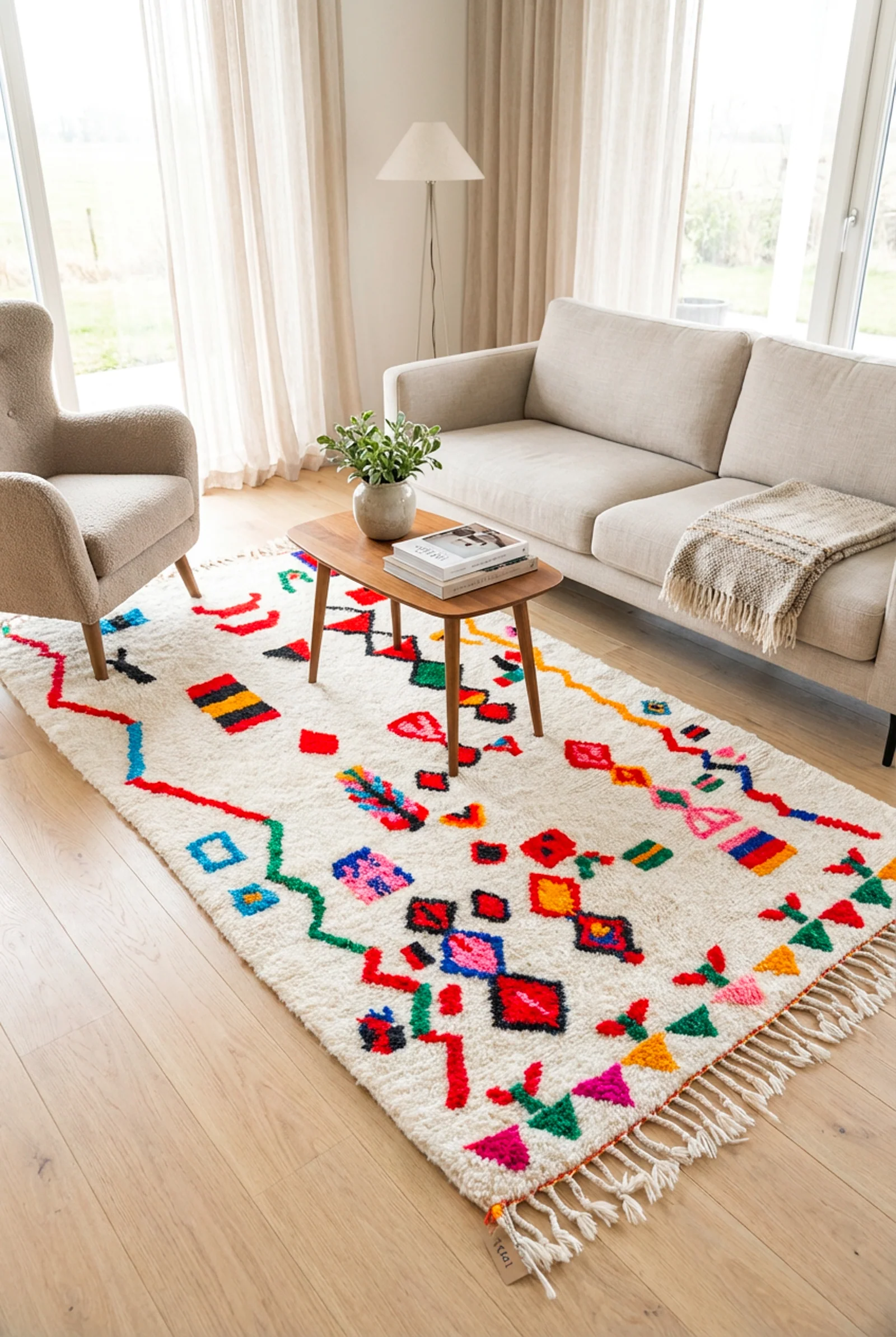 Tapis_berbere_salon_Tamazi-89 Colorful Berber rug 149 x 281 cm - n°2201 - Image 1